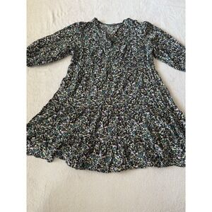 Papaya‎ Women's Size 18 Floral Ruffle V Neck 3/4 Sleeve Knee Length Dress